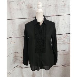 Voyageur Mersea Ruffle and Button Front Top Size Small
